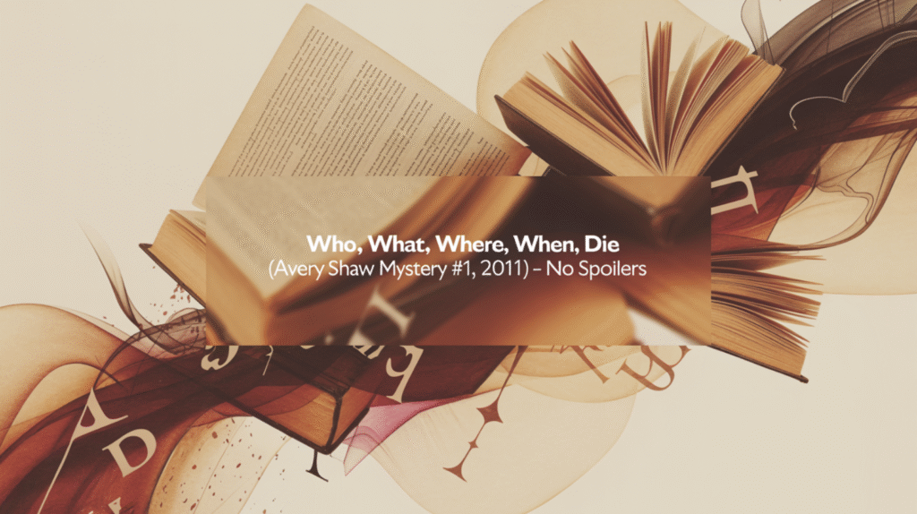 Who, What, Where, When, Die (Avery Shaw Mystery #1, 2011) - No Spoilers